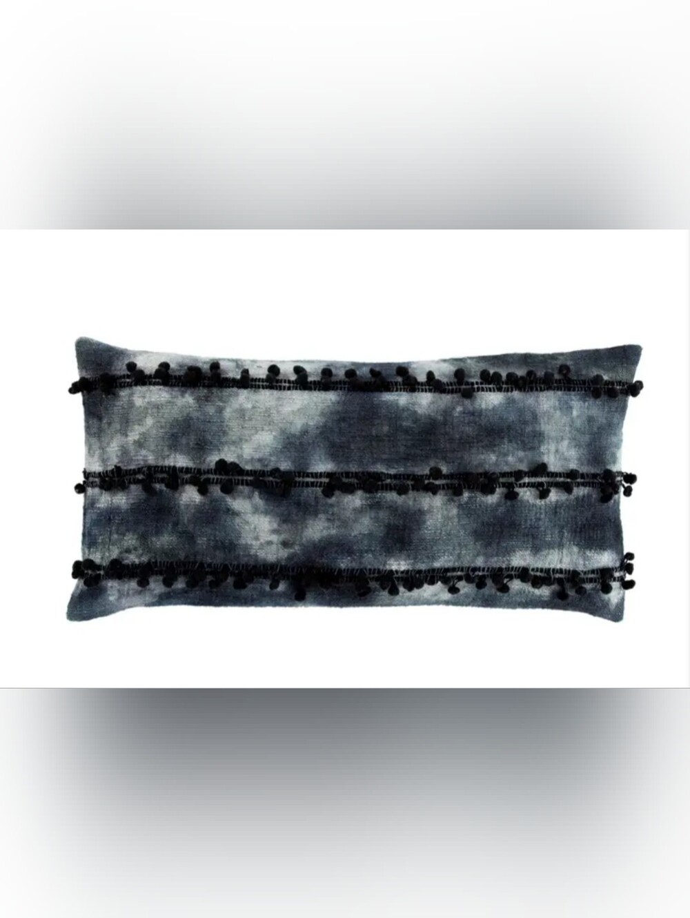 Jaipur Living Lumbar Support Pompom Pillow Case NWT BOHO Goth 14*40